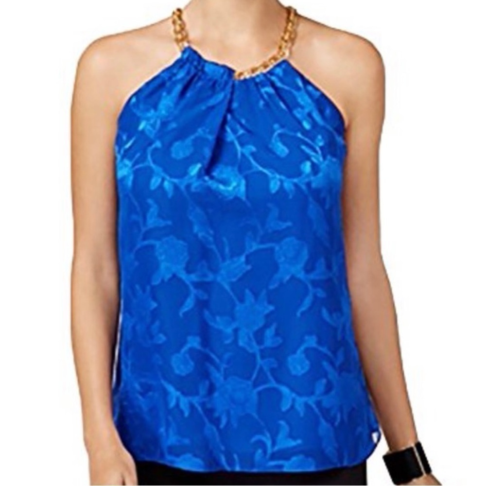 Thalia Sodi Blue Floral Chain Link Blouse